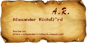 Alexander Richárd névjegykártya